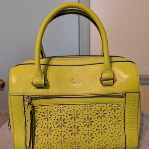 Kate Spade Yellow Perforated Leather Satchel